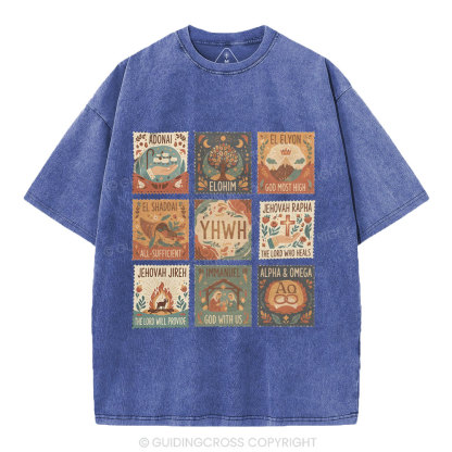 Names of God Christian Washed T-Shirt
