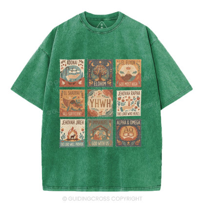 Names of God Christian Washed T-Shirt