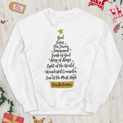 Names of Jesus Christian Christmas Sweatshirt