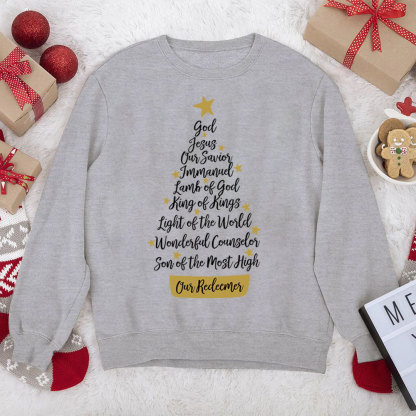Names of Jesus Christian Christmas Sweatshirt