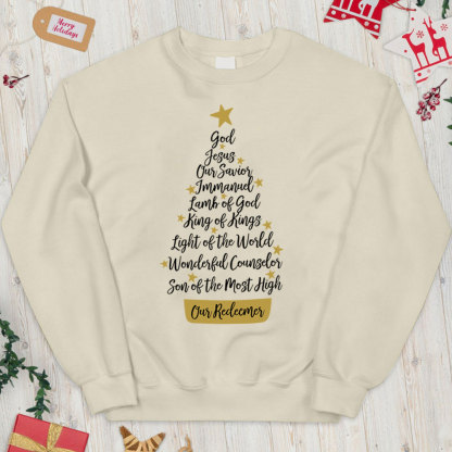 Names of Jesus Christian Christmas Sweatshirt