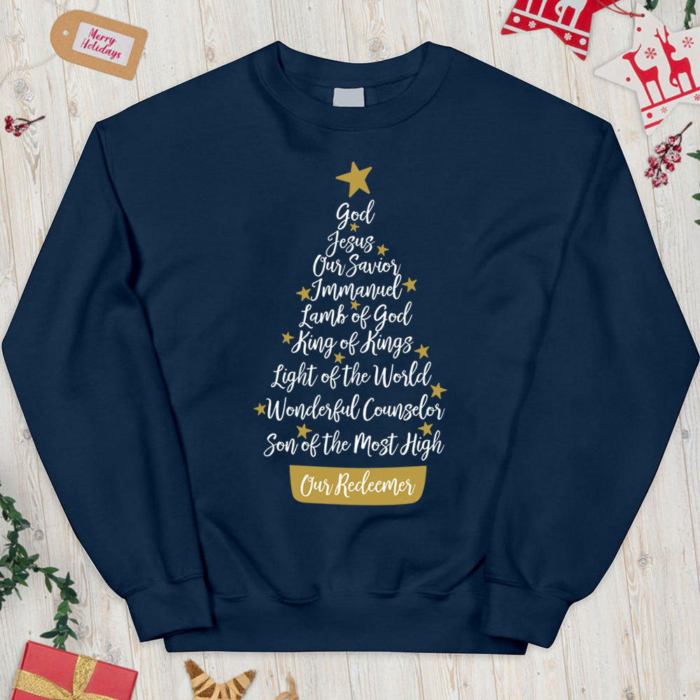 Names of Jesus Christian Christmas Sweatshirt