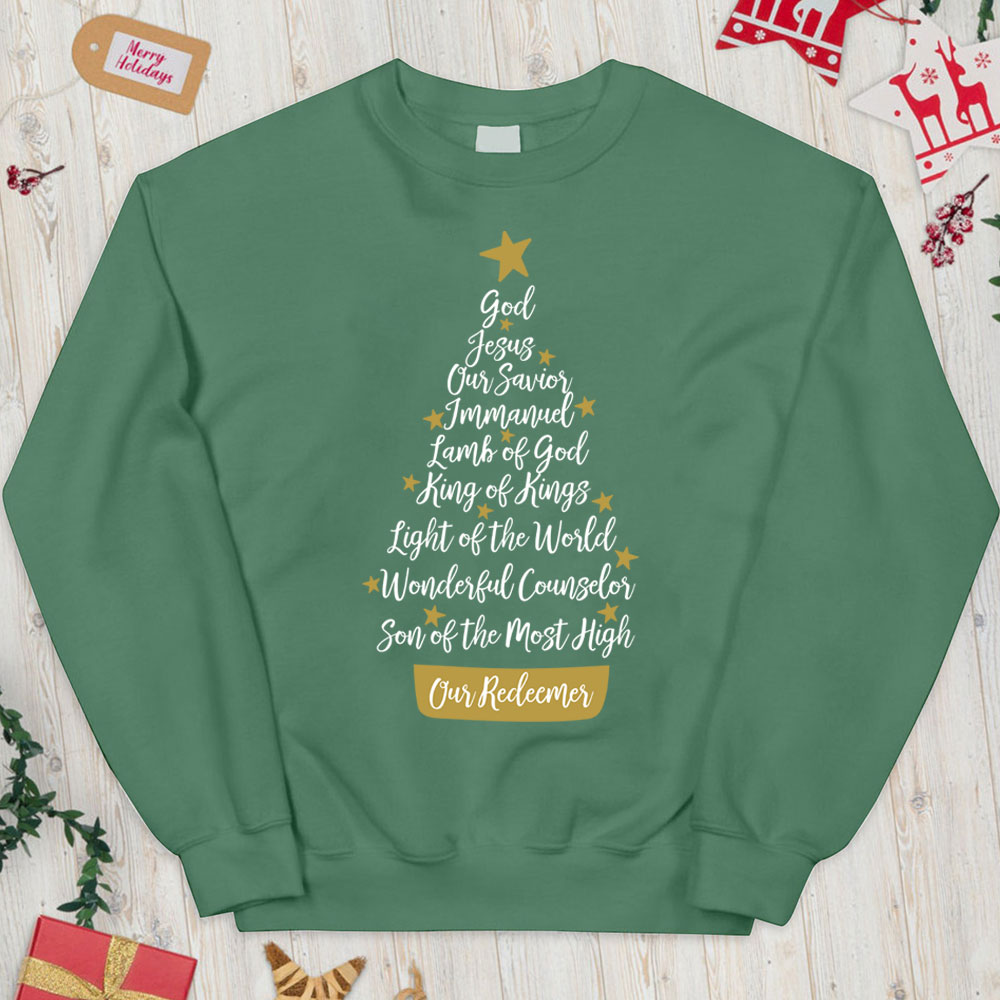 Names of Jesus Christian Christmas Sweatshirt