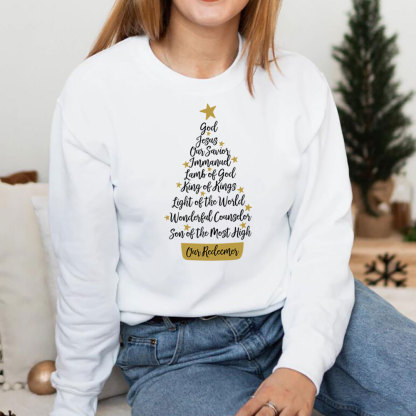 Names of Jesus Christian Christmas Sweatshirt