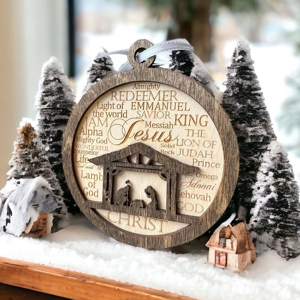 Nativity Christmas Ornament With Names Of God