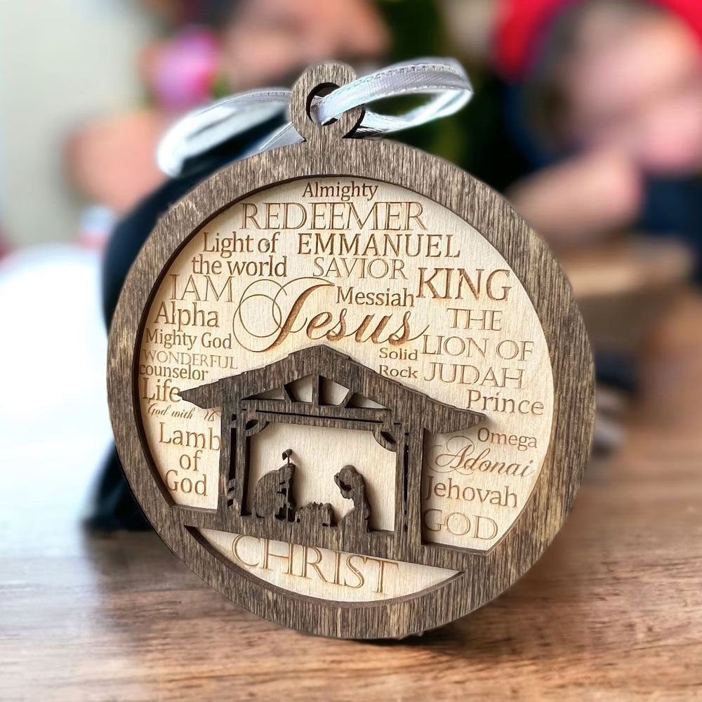 Nativity Christmas Ornament With Names Of God