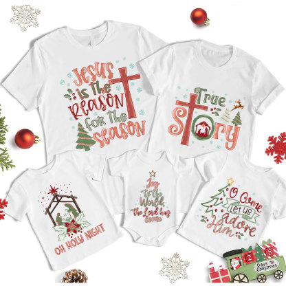 Nativity Family Matching Christian Christmas T-Shirt