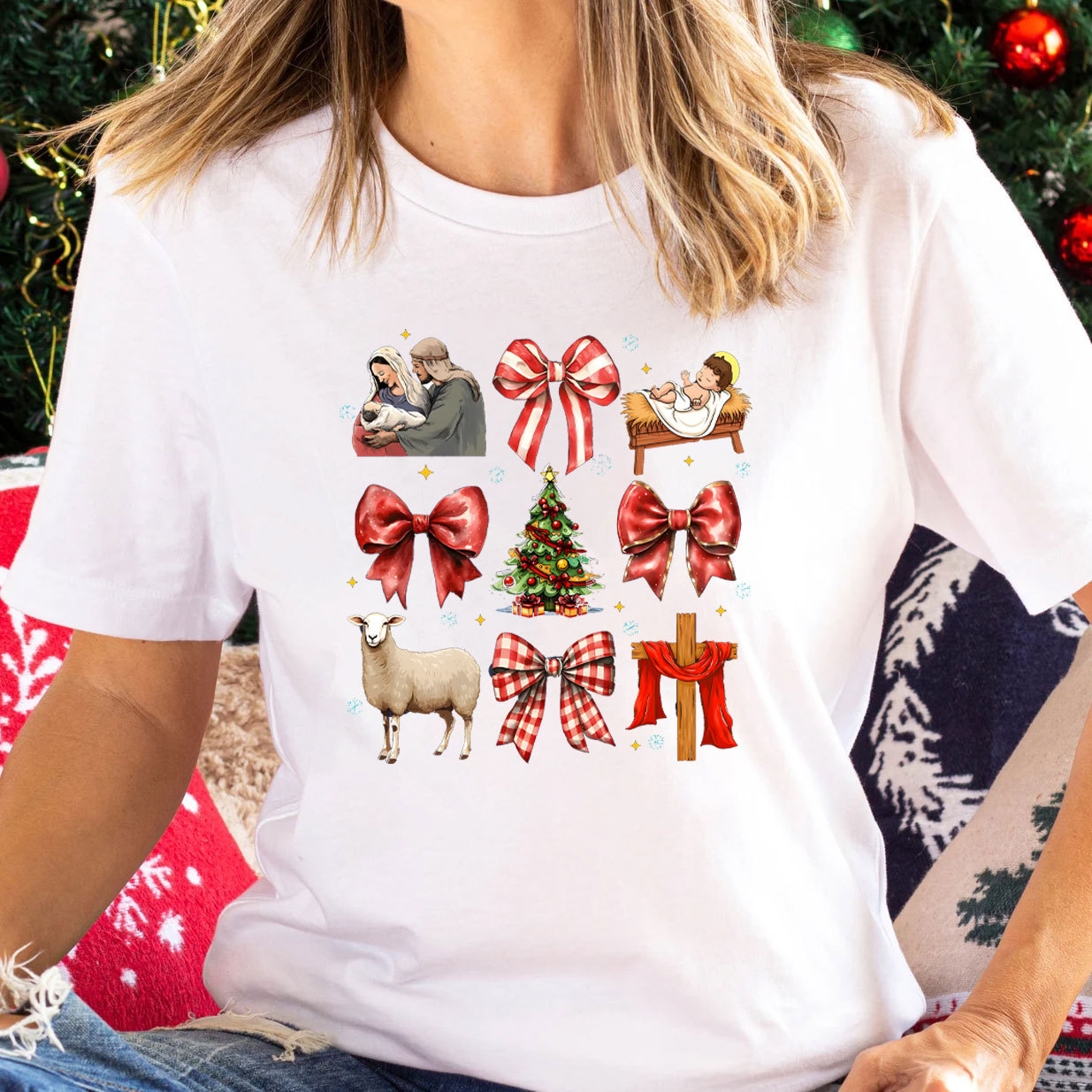 Nativity Scene Christian Christmas T-Shirt