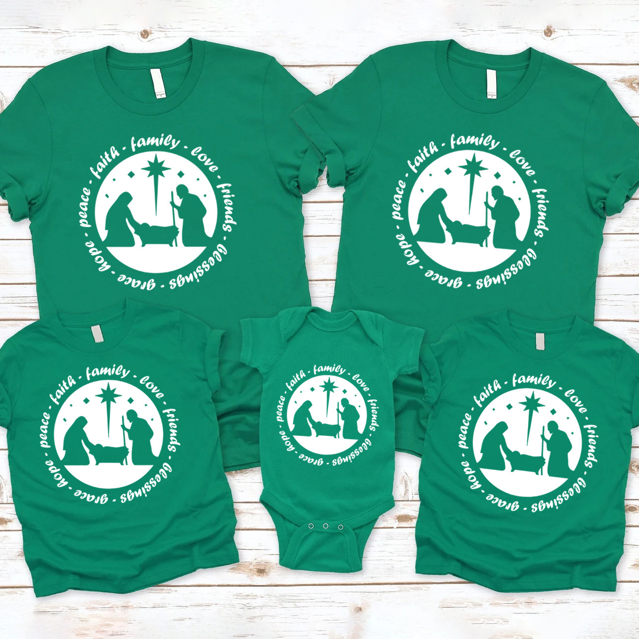 Nativity Scene Christian Family Matching Shirts