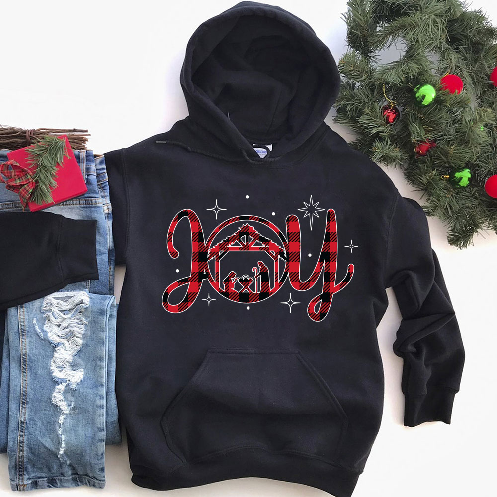 Nativity Scene Joy Christmas Hoodie