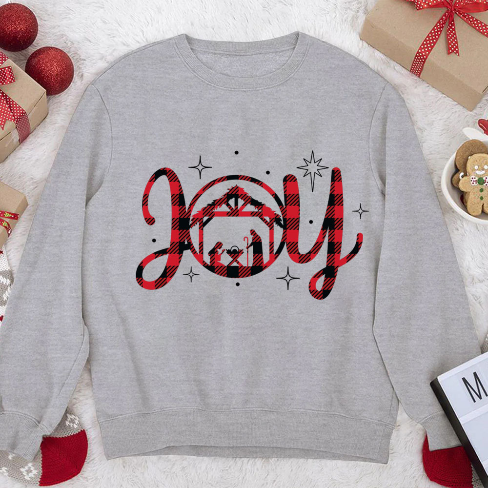 Nativity Scene Joy Christmas Sweatshirt