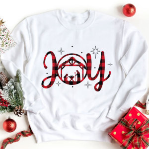 Image of Nativity Scene Joy Christmas Sweatshirt