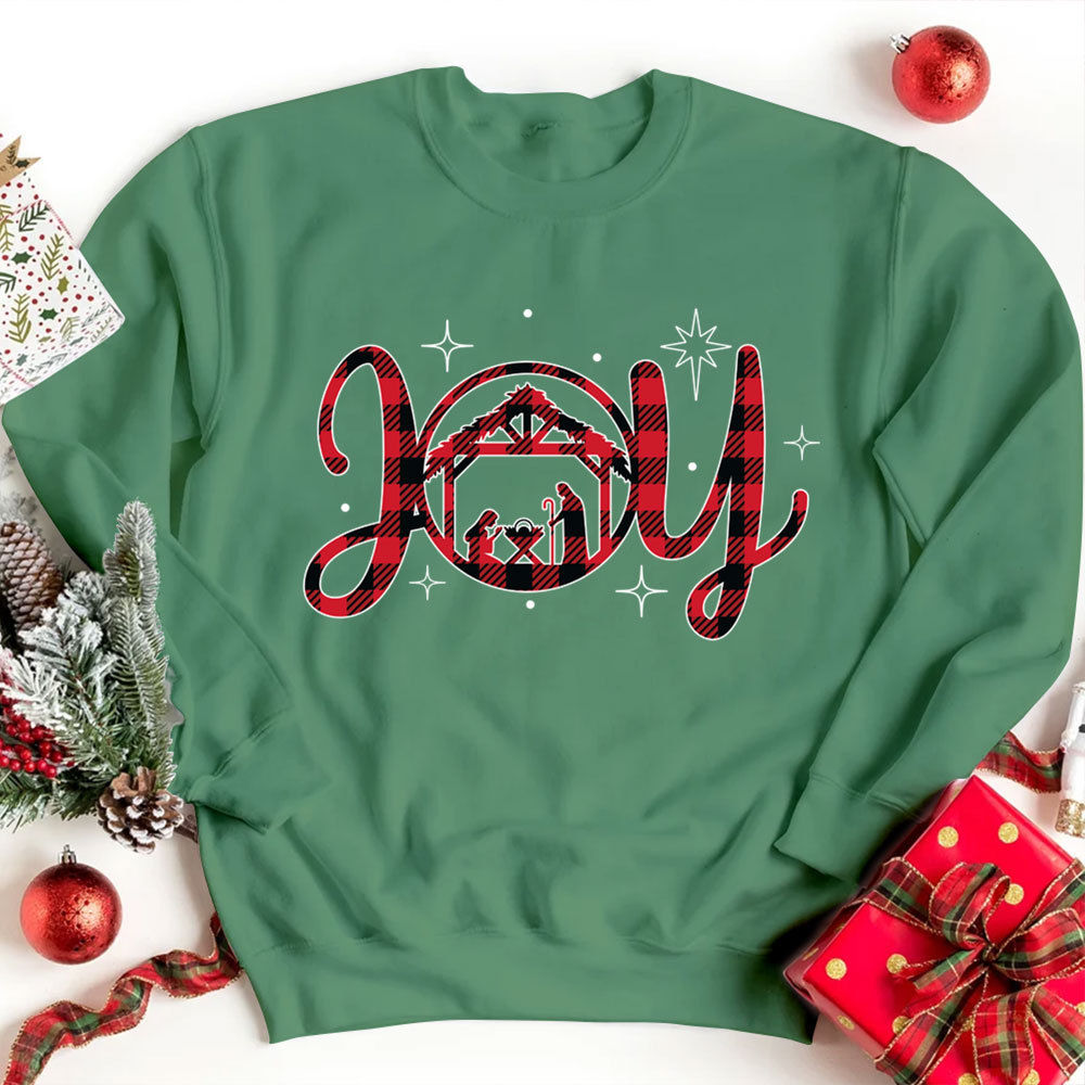 Nativity Scene Joy Christmas Sweatshirt