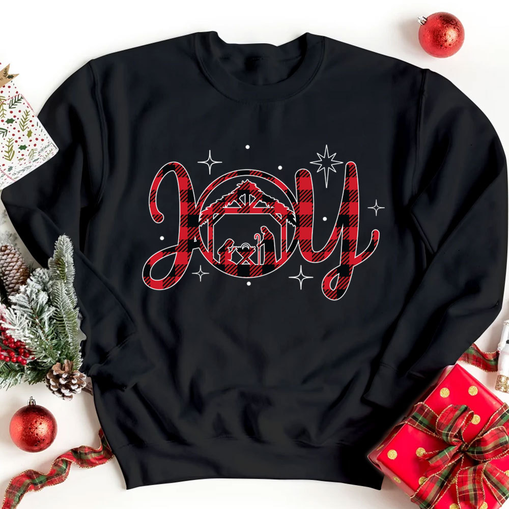 Nativity Scene Joy Christmas Sweatshirt