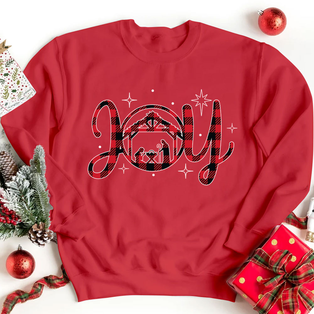 Nativity Scene Joy Christmas Sweatshirt