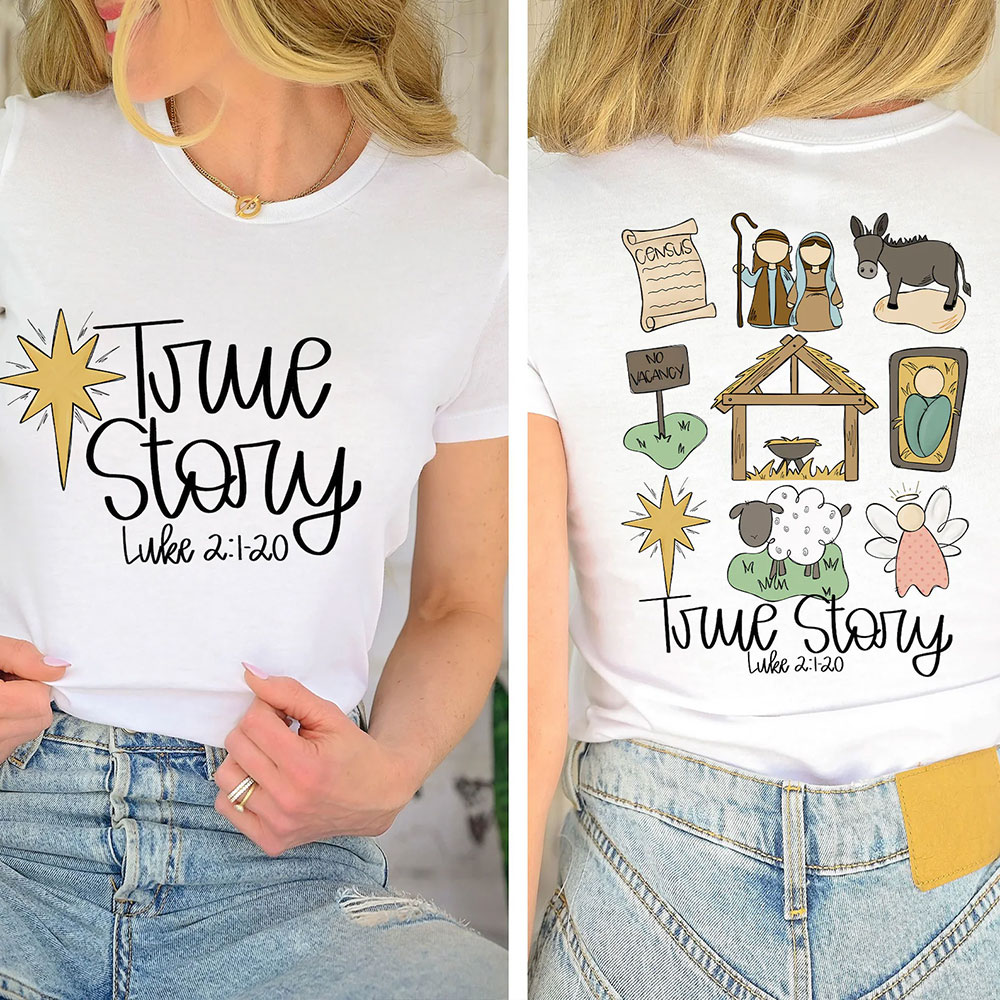 Nativity True Story Jesus Christmas T-Shirt