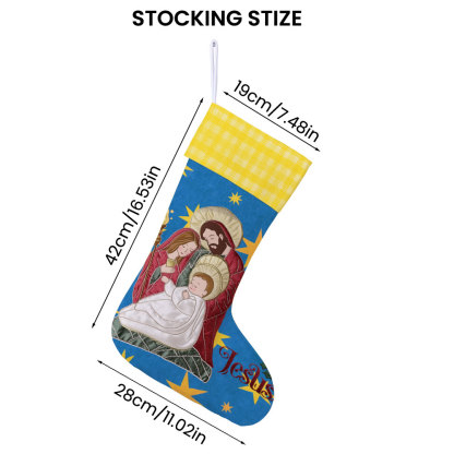 Nativity Under the Beautiful Starry Sky Christmas Christian Stockings