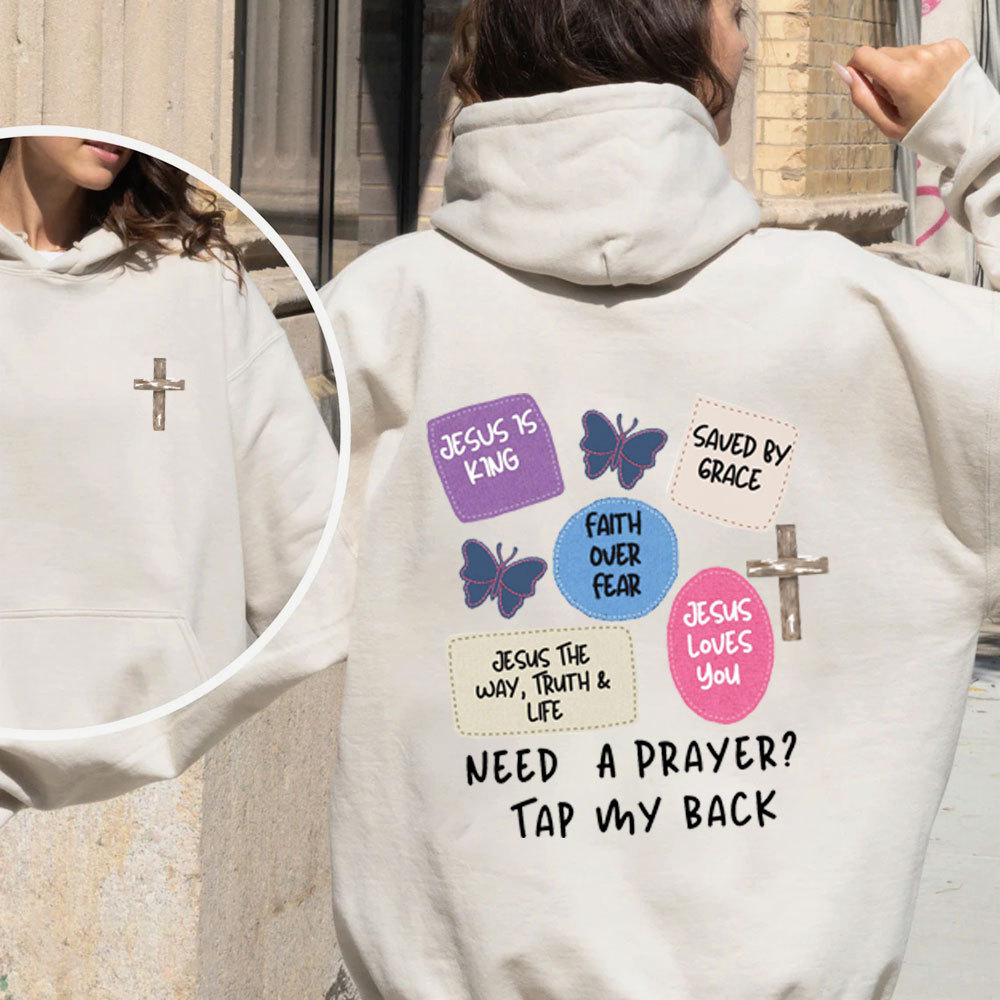 Need A Prayer Tap My Back Christian Premium Fleece Hoodie Set