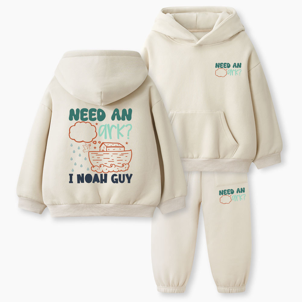 Need An Ark I Noah Guy Christian Kid Fleece Hoodie Set