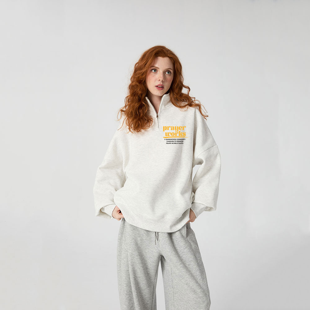 Need Prayer Christian Half Zip Fleece Sweatshirt