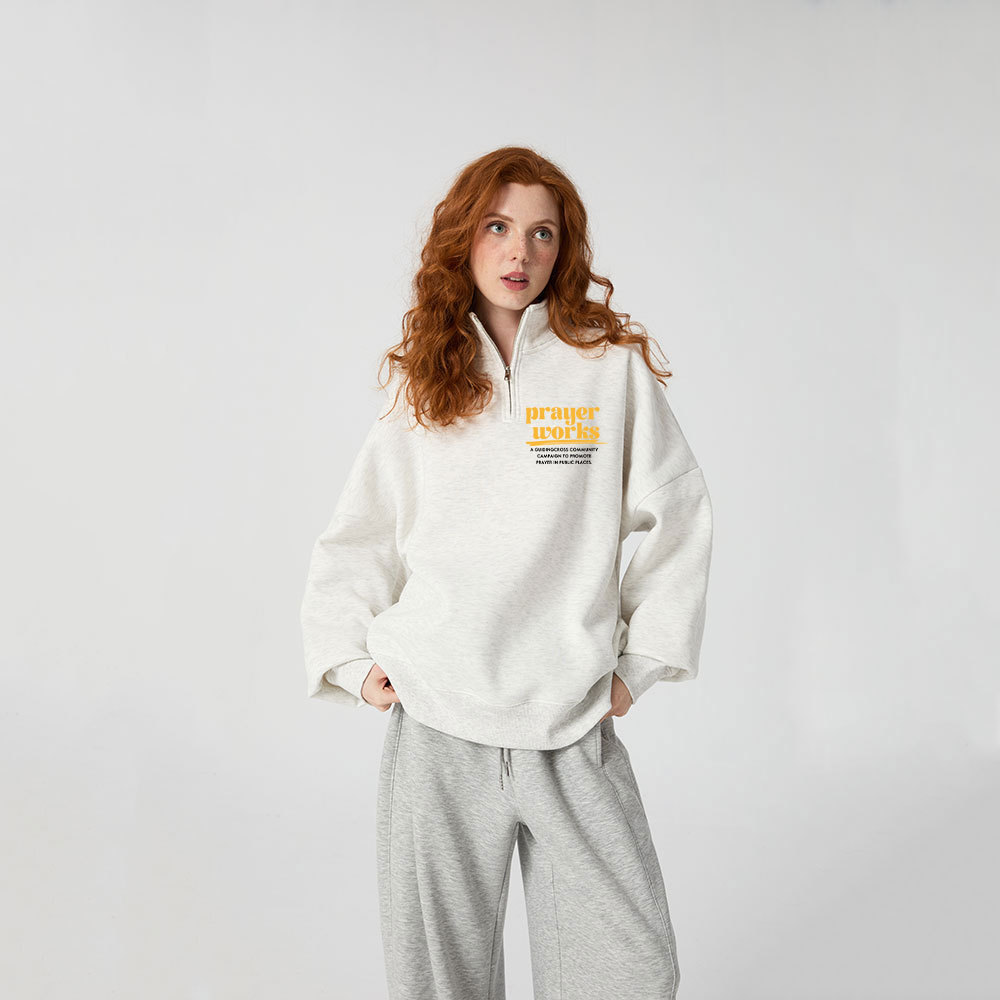 Need Prayer Christian Half Zip Fleece Sweatshirt