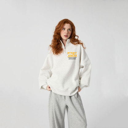 Need Prayer Christian Half Zip Fleece Sweatshirt