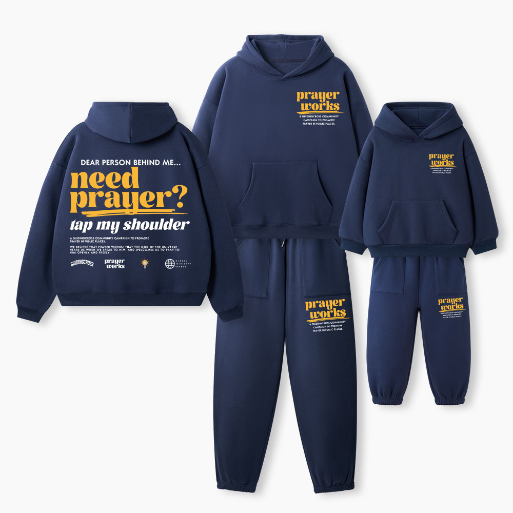 Need Prayer Christian Premium Matching Fleece Hoodie Set