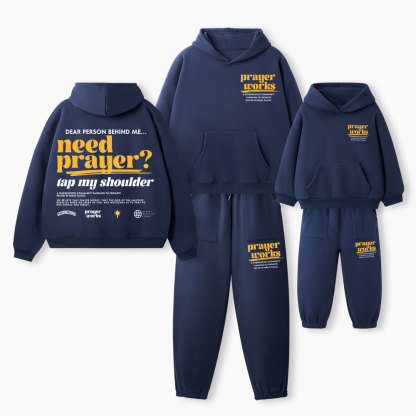 Need Prayer Christian Premium Matching Fleece Hoodie Set
