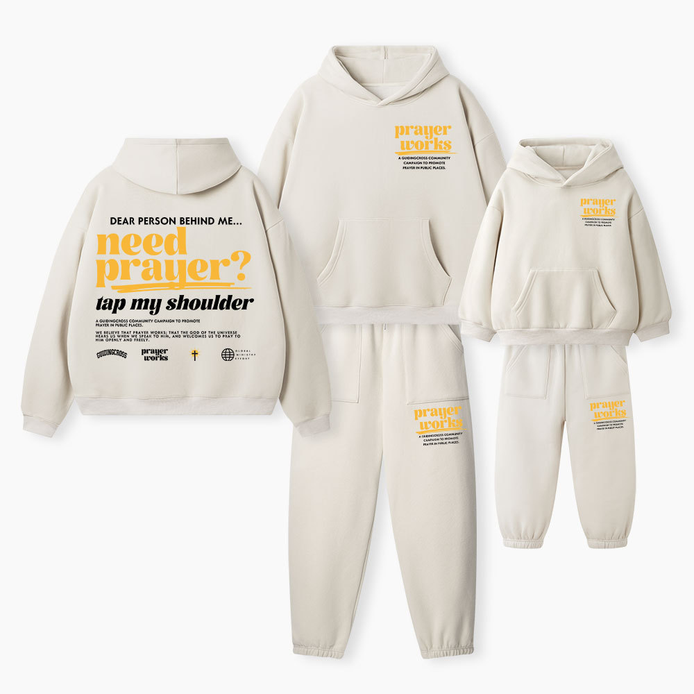 Need Prayer Christian Premium Matching Fleece Hoodie Set