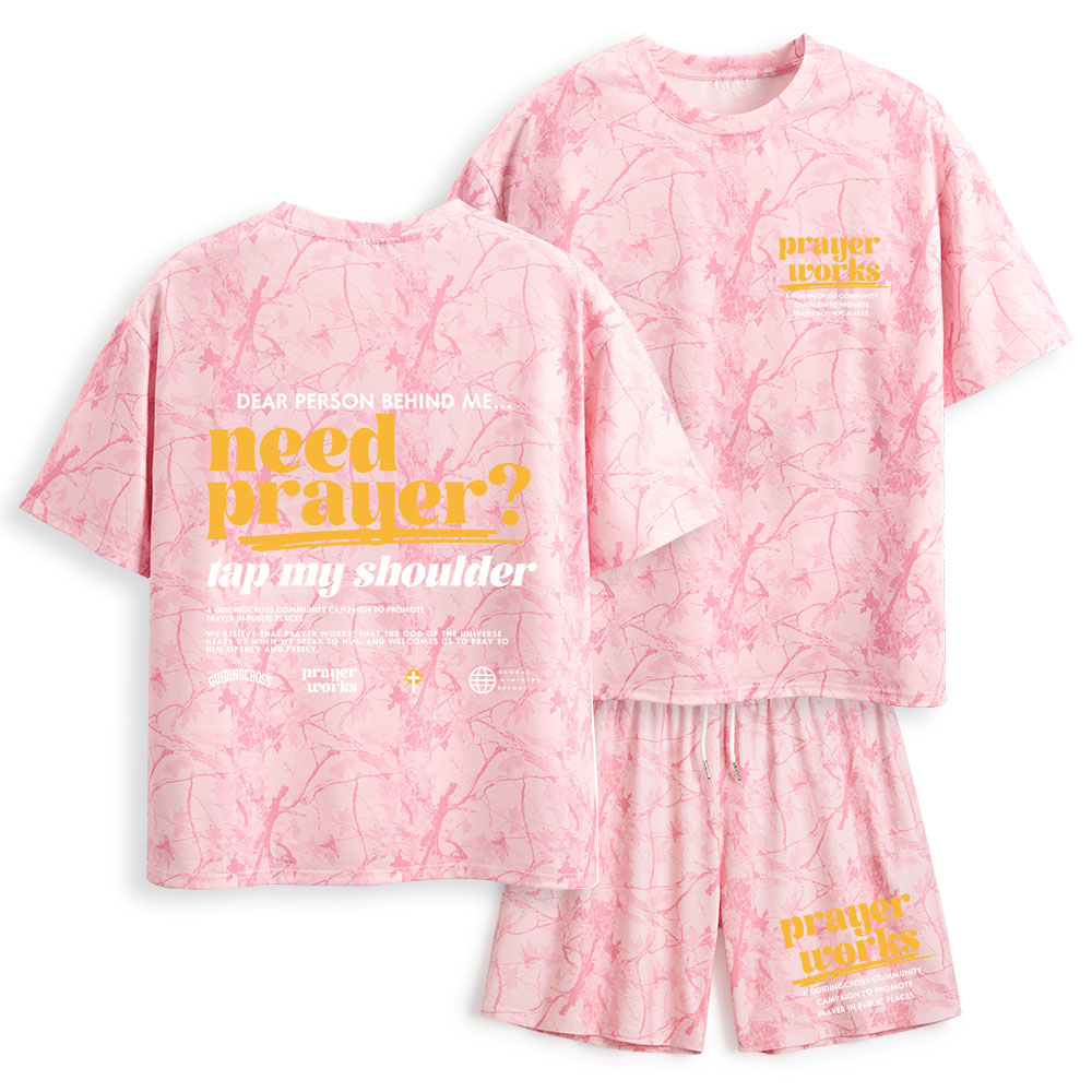 Need Prayer Tap My Shoulder Christian Camo T-Shirt & Shorts