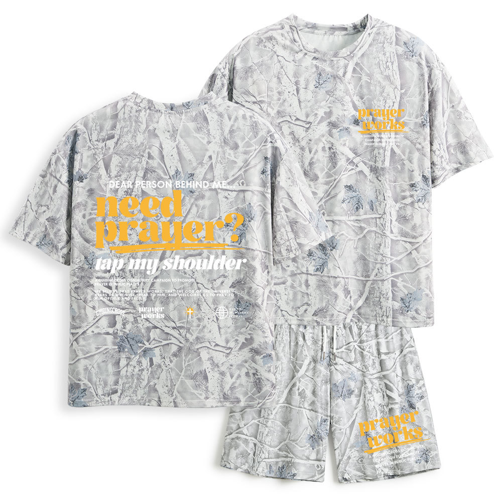 Need Prayer Tap My Shoulder Christian Camo T-Shirt & Shorts