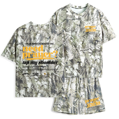 Need Prayer Tap My Shoulder Christian Camo T-Shirt & Shorts