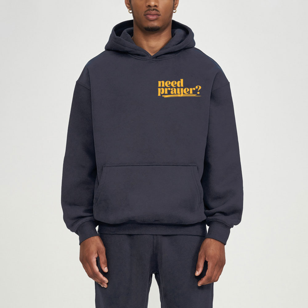 Need Prayer Tap My Shoulder Christian Fleece Hoodie Set