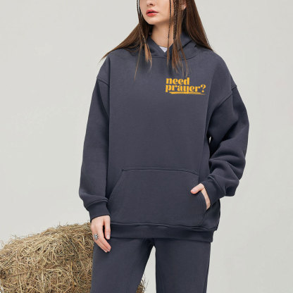Need Prayer Tap My Shoulder Christian Fleece Hoodie Set