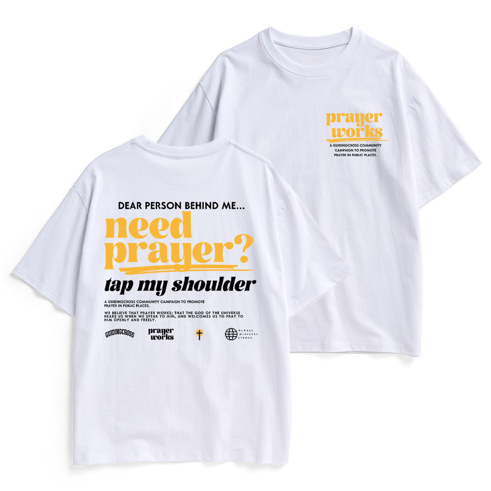 Need Prayer Tap My Shoulder Christian Heavy Cotton T-Shirt