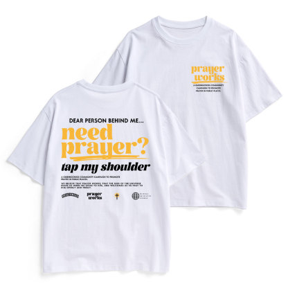 Need Prayer Tap My Shoulder Christian Heavy Cotton T-Shirt