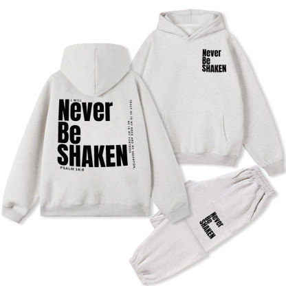 Never Be Shaken Christian Flleece Hoodie Set