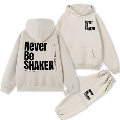Never Be Shaken Christian Flleece Hoodie Set