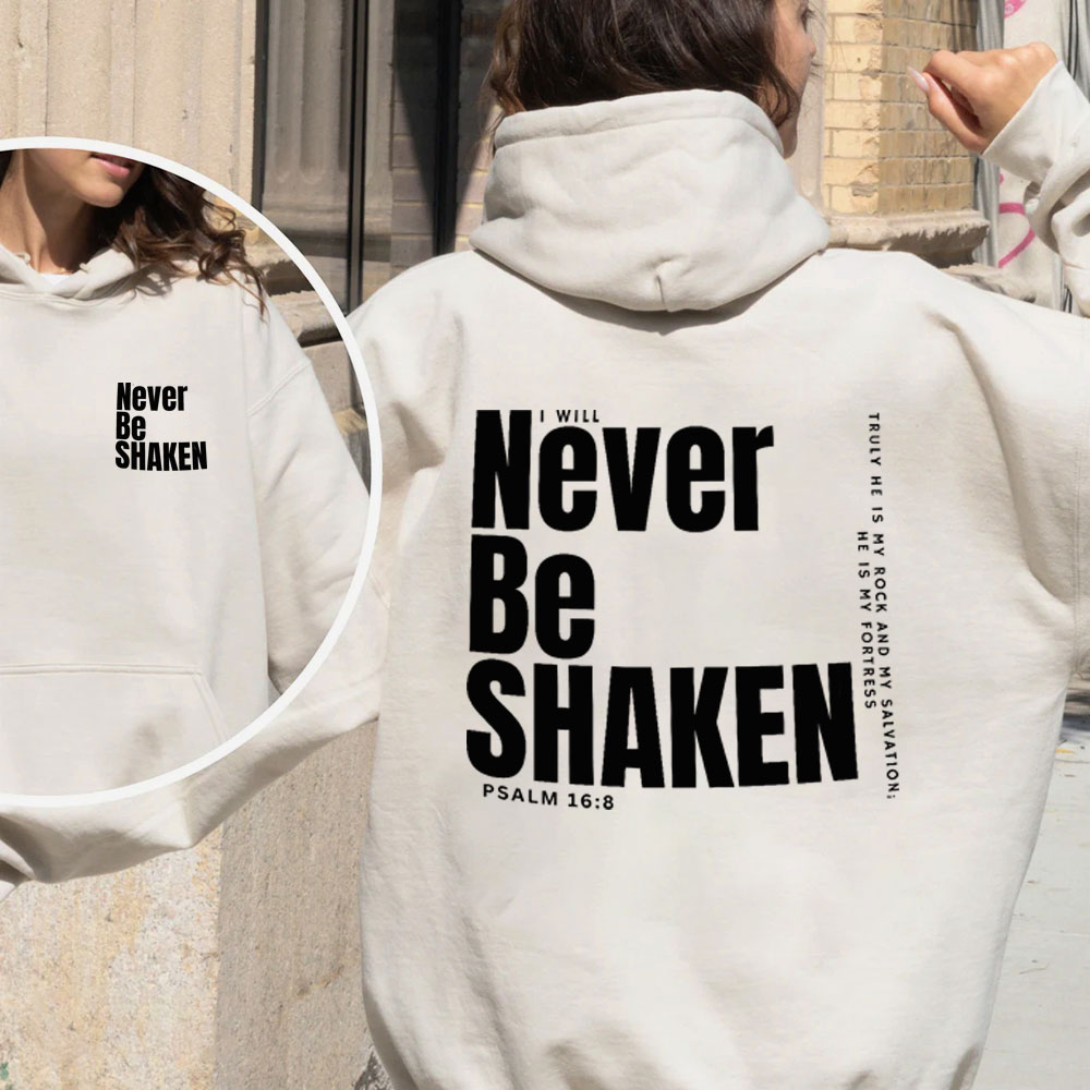 Never Be Shaken Christian Flleece Hoodie Set