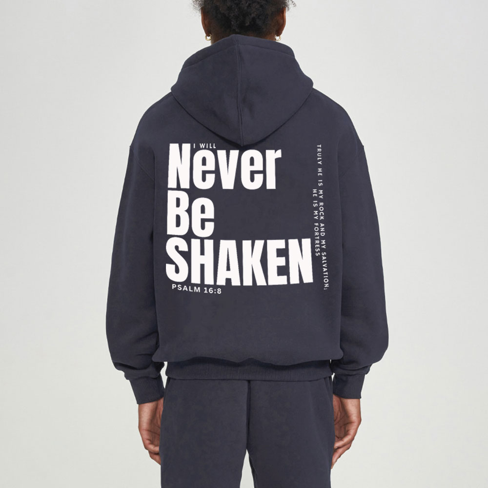 Never Be Shaken Christian Flleece Hoodie Set