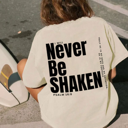 Never Be Shaken Christian Washed T-Shirt