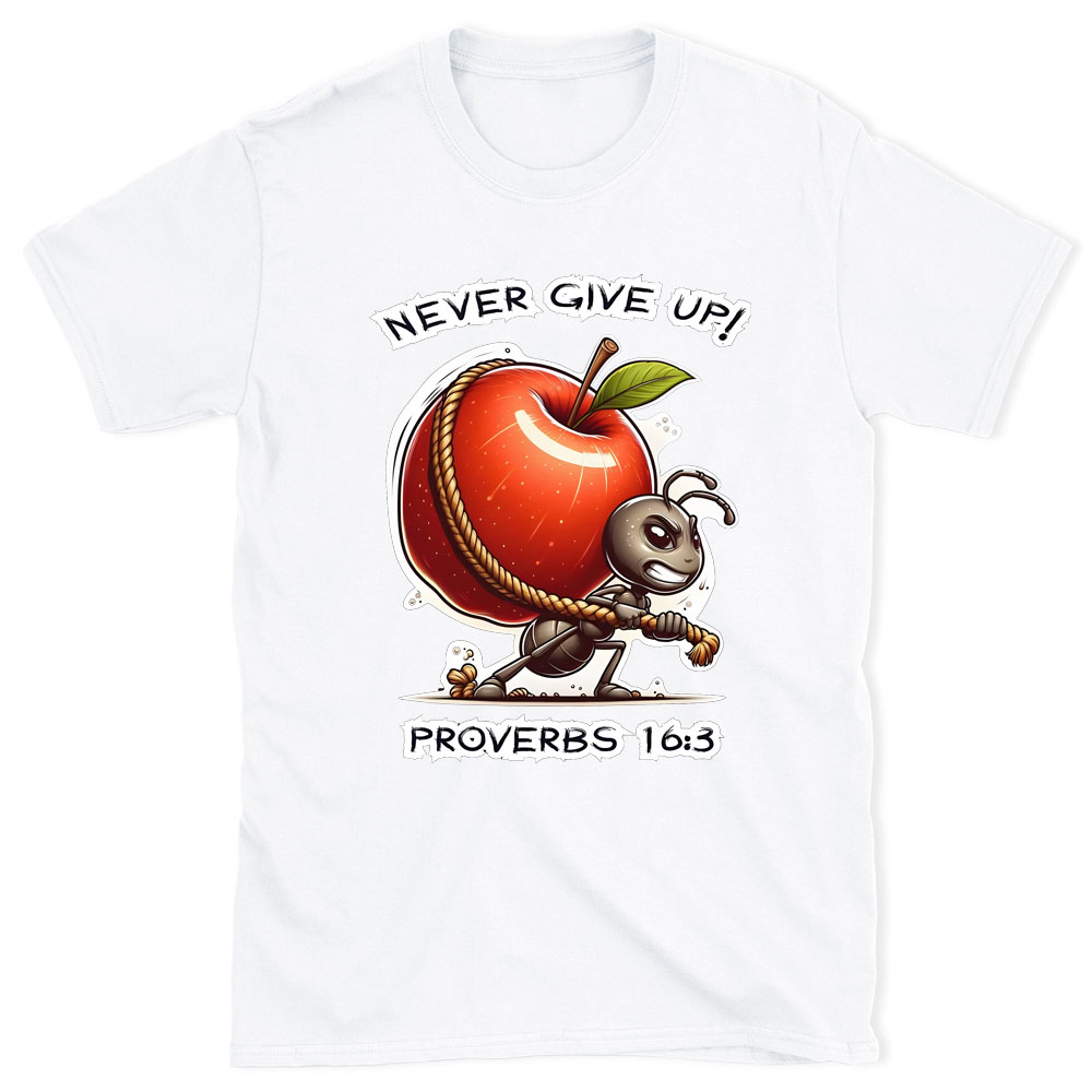 Never Give Up Chirstian Washed T-Shirt
