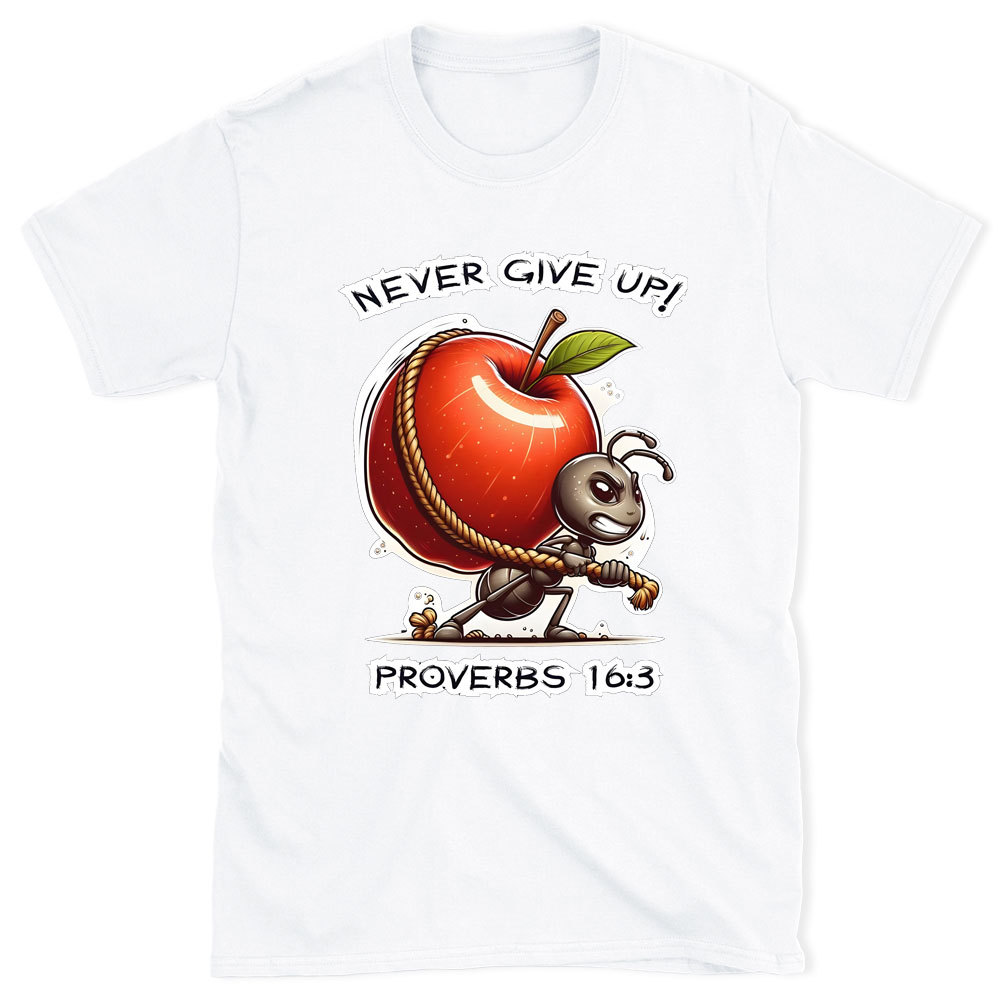 Never Give Up Chirstian Washed T-Shirt