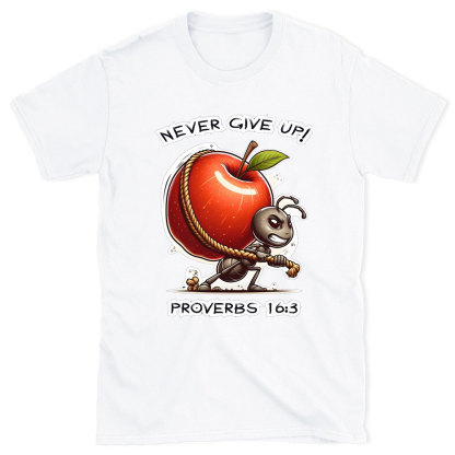 Never Give Up Chirstian Washed T-Shirt