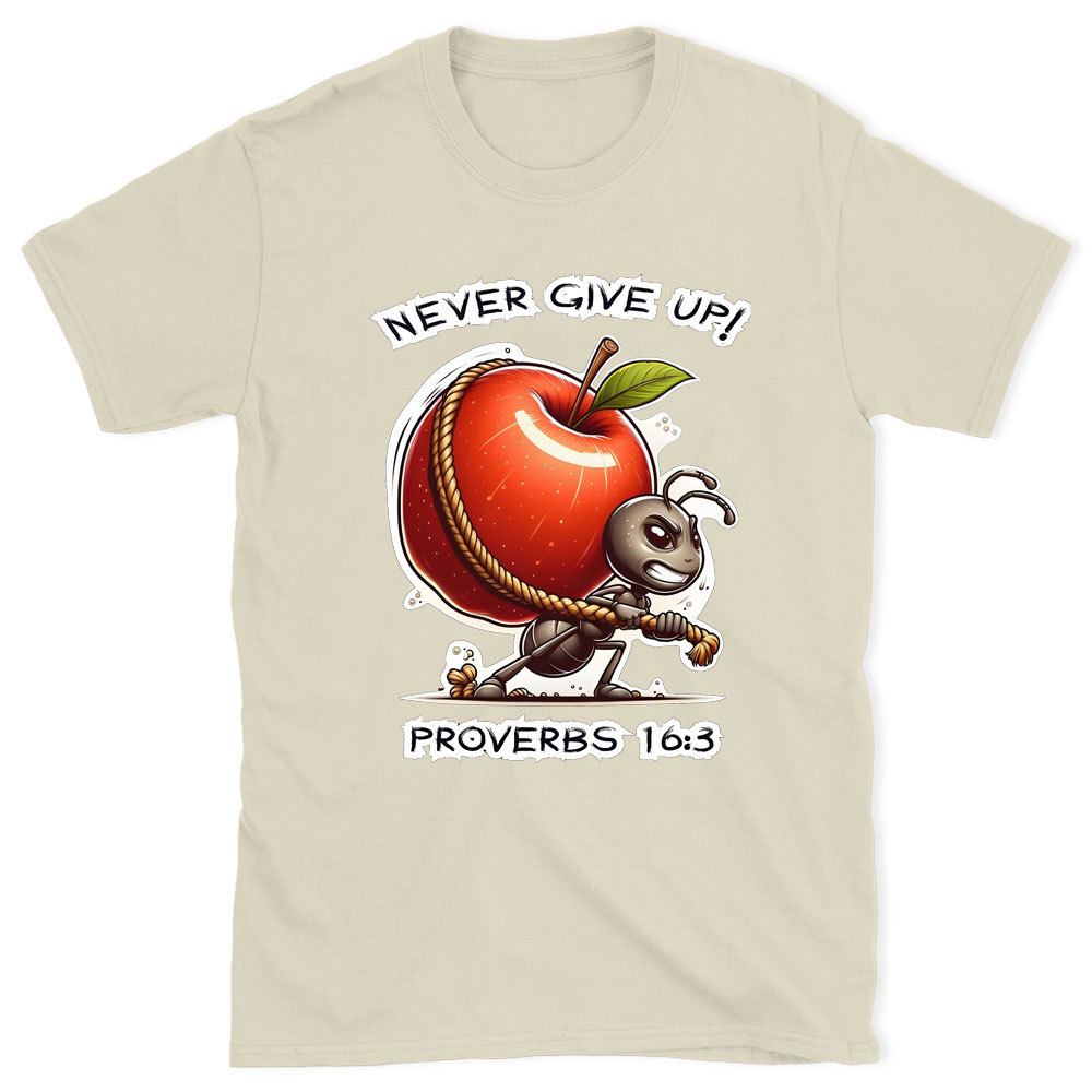 Never Give Up Chirstian Washed T-Shirt