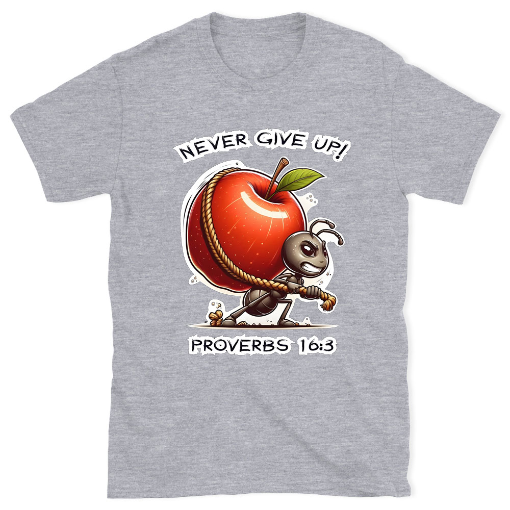 Never Give Up Chirstian Washed T-Shirt