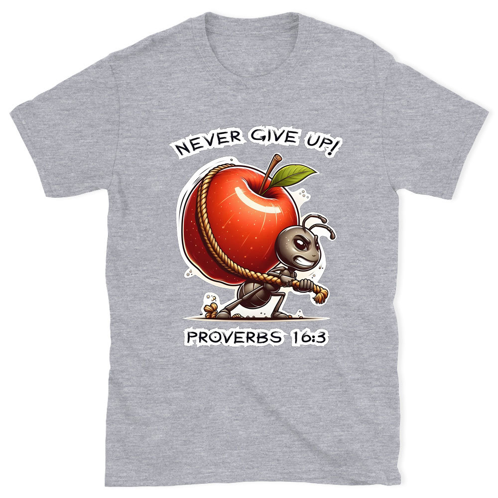 Never Give Up Chirstian Washed T-Shirt