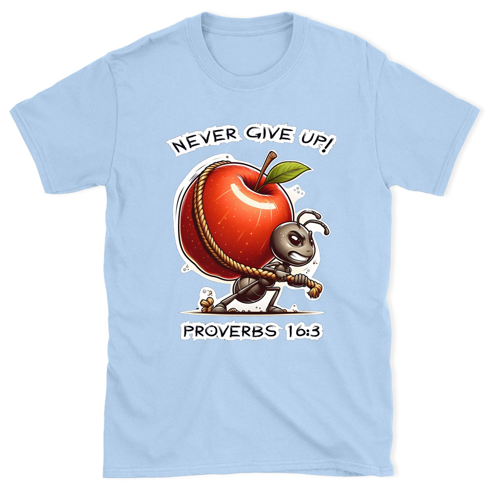 Never Give Up Chirstian Washed T-Shirt