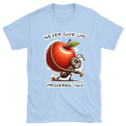 Never Give Up Chirstian Washed T-Shirt