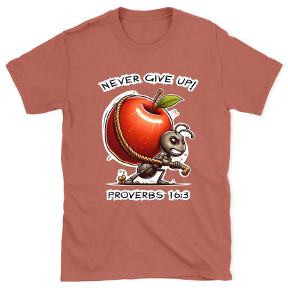 Never Give Up Chirstian Washed T-Shirt